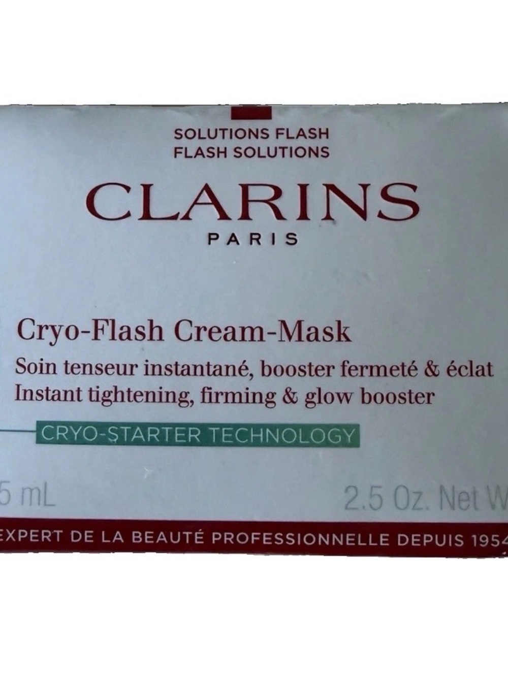 Clarins Cryo-Flash Cream-Mask — White and Green Accents